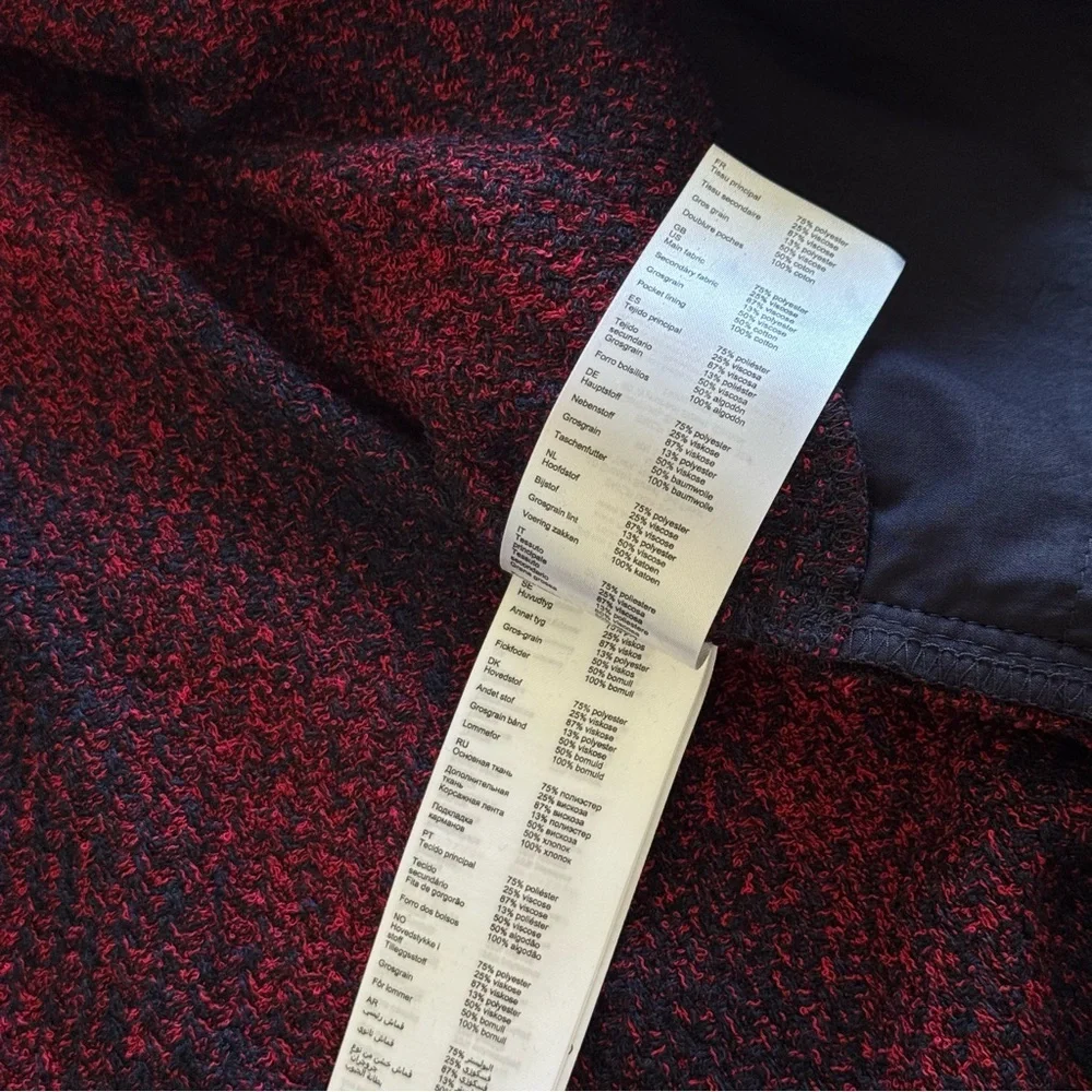 NWT! Maje Red and Black Long Sleeve Dress, Size 2 - Picture 15 of 15